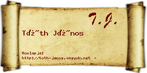 Tóth János névjegykártya