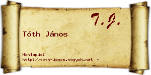 Tóth János névjegykártya
